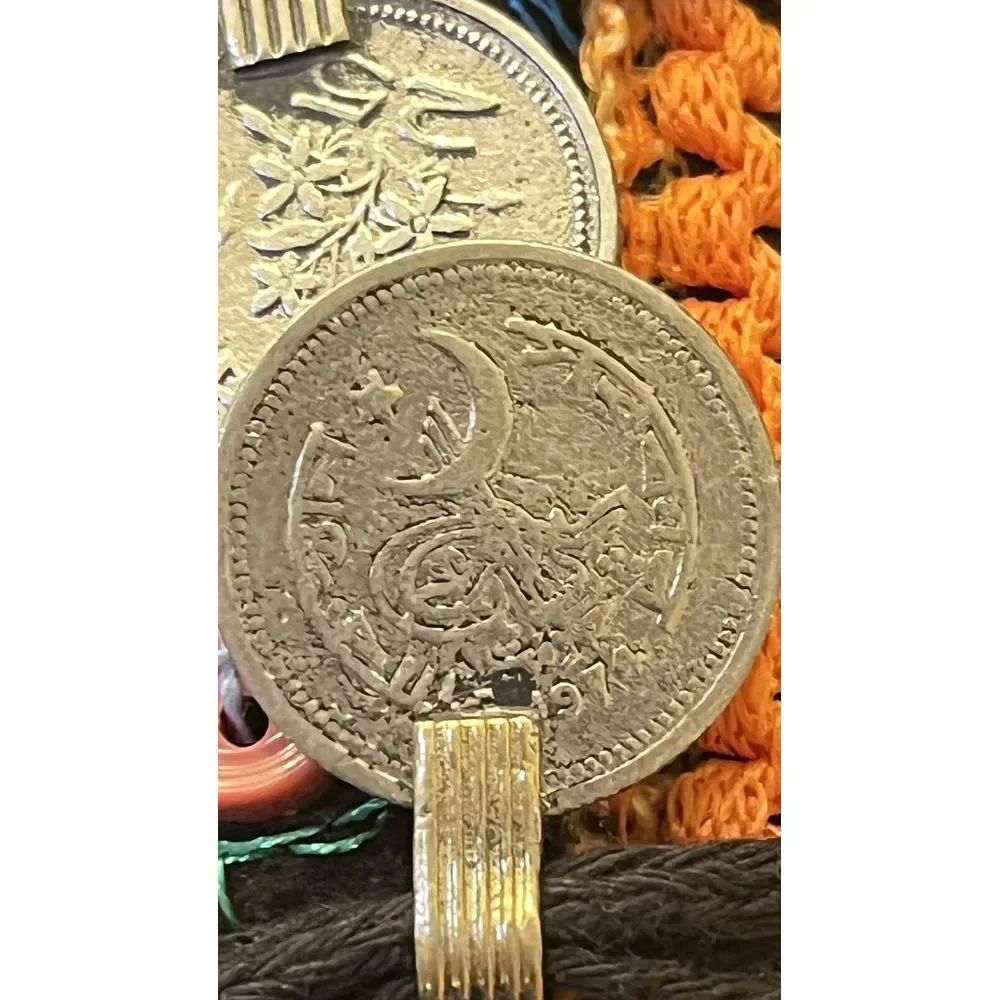 Pakistan 48 Paisa Coin Decorated Purse With Beads Embroidery 1969-1981 Dated - Picture 11 of 16
